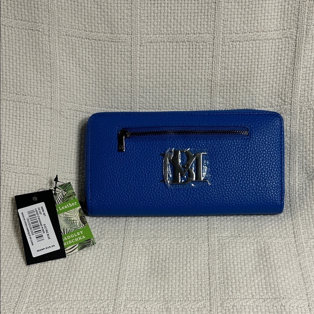 BADGLEY MISCHKA Electric Blue Zip Around Wallet NWT